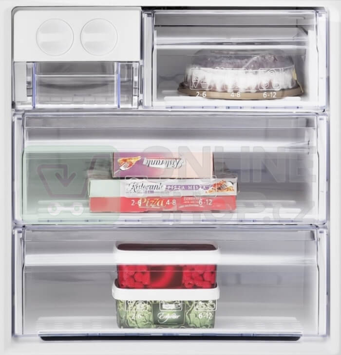 przezroczyste szuflady w lodówce Beko